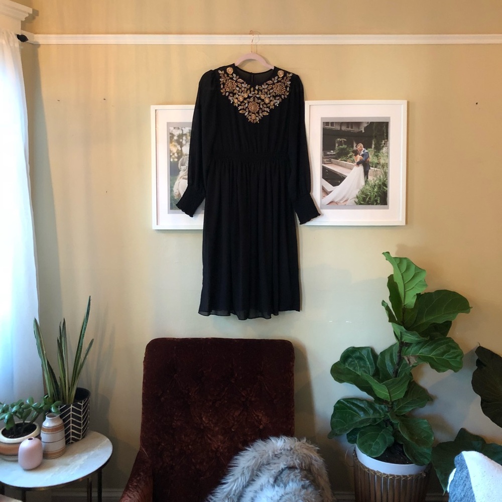 SOLDNWOT Nanette Lepore Black Chiffon Embroidery